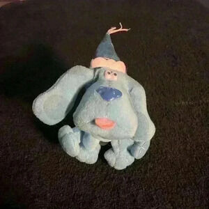 Vintage Blue Clues Small Plush Dog Made for Motts with Party Hat 1998 Viacom 4”
